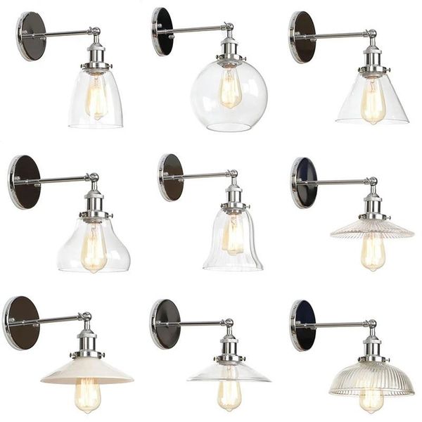 

wall lamp vintage modern glass sconce lights fixtures luminaire loft bedside mirror stair