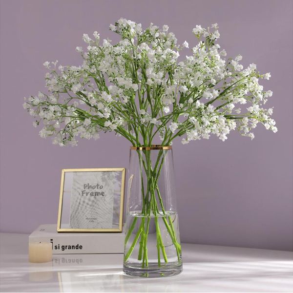 

5pcs/bouquet artificial silk flowers white fake gypsophila for wedding home decoration pography props art craft decorative & wreaths