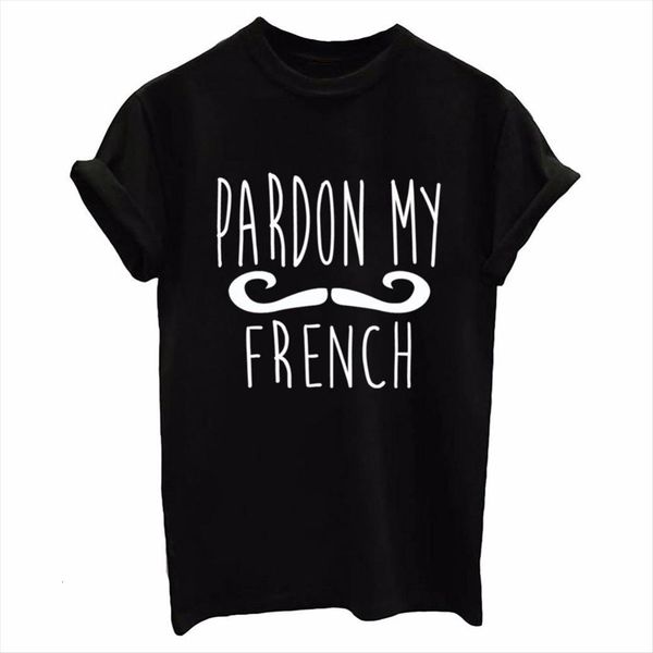 

pardon my french letters print women cotton casual funny for lady tee hipster drop ship tumblr sb 30, White