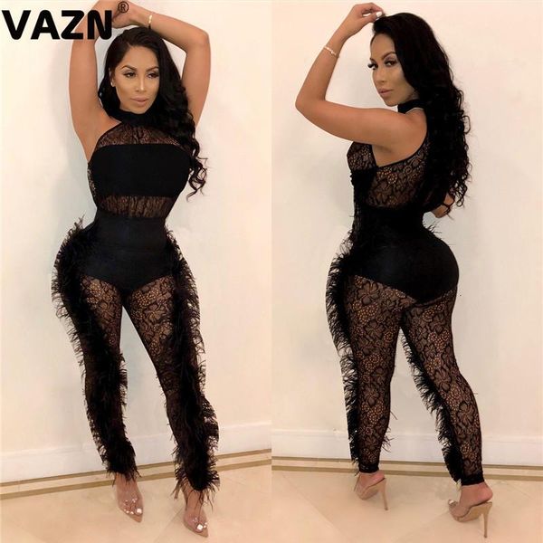 

halter girl white black summer casual night club young jumpsuit sleeveless long pant jumpsuits wind rompers, Black;white