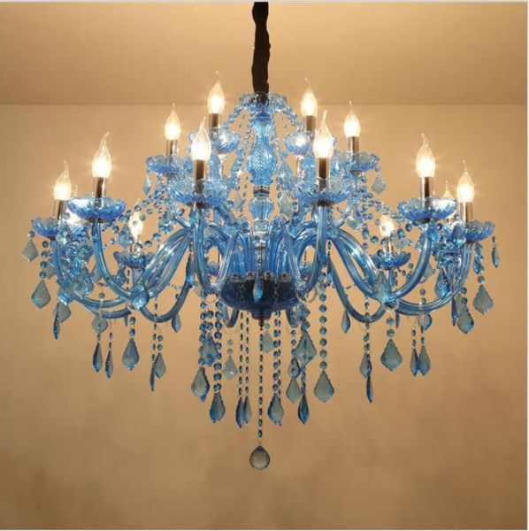 

european mediterranean blue crystal chandelier cafe ktv club colored chandeliers