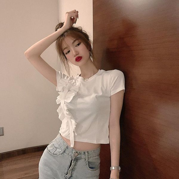 

women's t-shirt short in 2021 summer, White