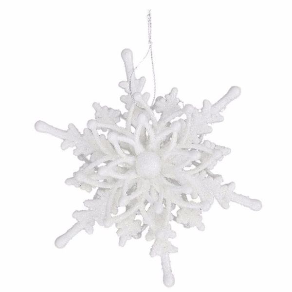 

christmas decorations 12cm big ice white 3d snowflake plastic glitter xmas hanging pendant for home decoration accessories