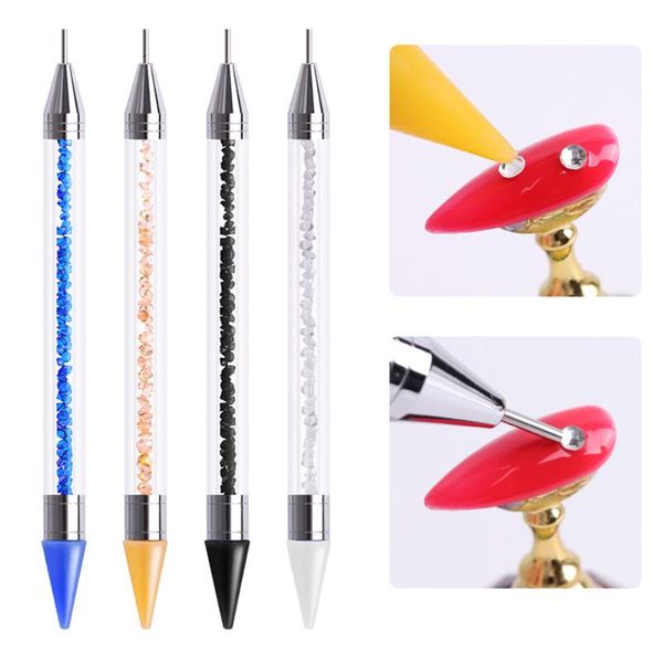 

nail art kits 1pcs crystal pen picking up diy tools rhinestone gems sticky wax pencil for manicure cloth diamond picker painting