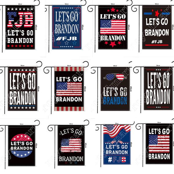 

45*30cm lets go brandon flags garden flag 2024 president election trump banner