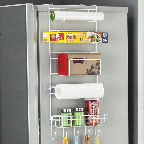 

kitchen storage & organization refrigerator rack fridge side shelf multi-layer sidewall holder supplies organizer hanging hook folding
