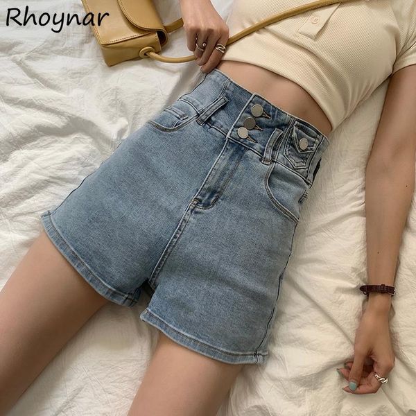 

women's shorts women denim basic classic summer cozy simple all match college korean style high waist female casual stylish chic, White;black