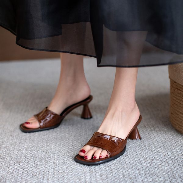 

shoes for genuine leather sandals women modern sandals standard retro-flat stone will see handmade fashion flip flop 710b, Black