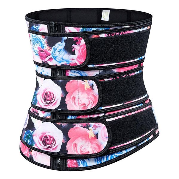 

three strape belts waist trainer women's shapers neoprene 9pcs steel bones sauna sweat bands corset trimmer body shapewear for yoga fit, Black;white