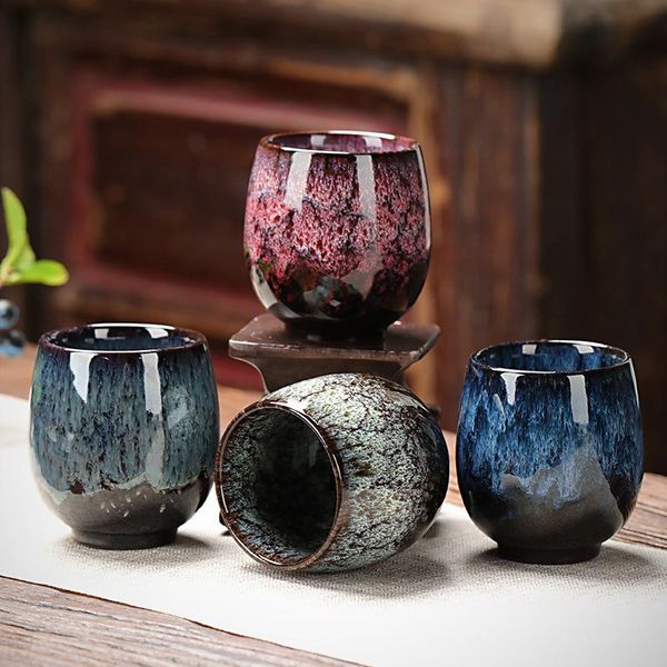 

cups & saucers chinese tenmoku glazed tea cup ceramic teacup 150ml big size tasting drinking beer coffee wine whisky mug