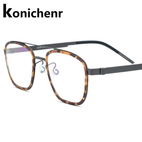 

fashion sunglasses frames konichenr titanium alloy glasses frame men optical myopia prescription eyeglasses women screwless spectacle korean, Black