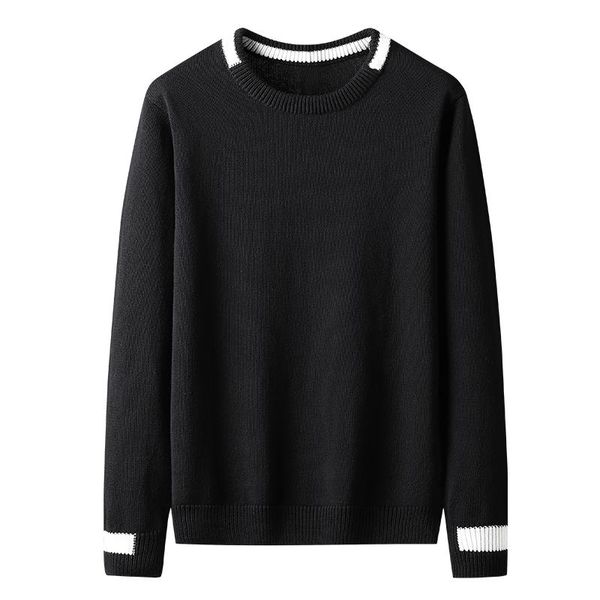 

men's sweaters 100% cotton sweater men pullover 2021 autumn winter soft warm jersey hombre jumper pull homme knitted, White;black