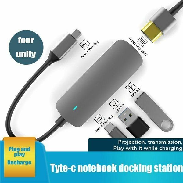 

hubs usb 3.0 type c high speed port usb-c hub to 4k pd charging 4 in 1 multi function adapter for mackbook pro laptop