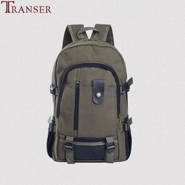 

backpack transer vintage leather military canvas backpacks men/women rucksack satchel school travel big bag a12 30
