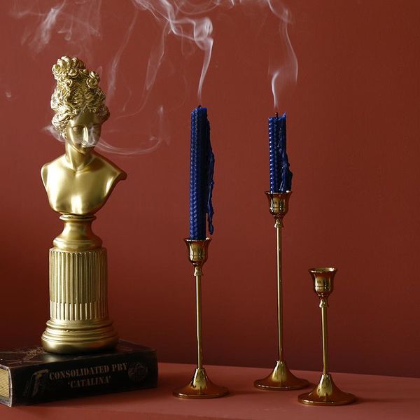 

candle holders brass pillar holder wedding party home decoration stand gold set of 3 metal romantic candlestick for dinner table