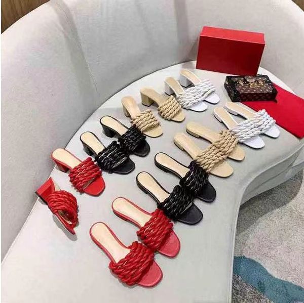 

comfortable womens summer slippers rubber sandals beach slide fashion scuffs font indoor shoes size 35-42 with box quality, Black