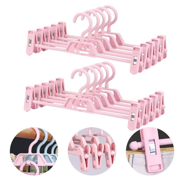 

hooks & rails 10pcs multi-function drying rack pants clip adjustable clothes hanger