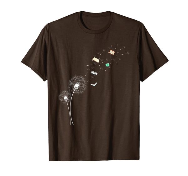 

book flower fly shirt dandelion reading fan gift floral t-shirt, White;black