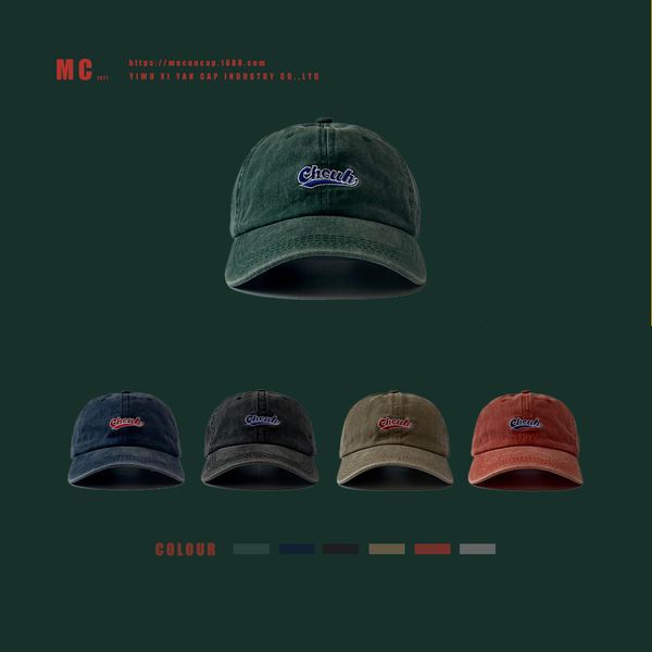

american ins tide brand washed baseball cap couple korean simple embroidery soft sunshade, Blue;gray
