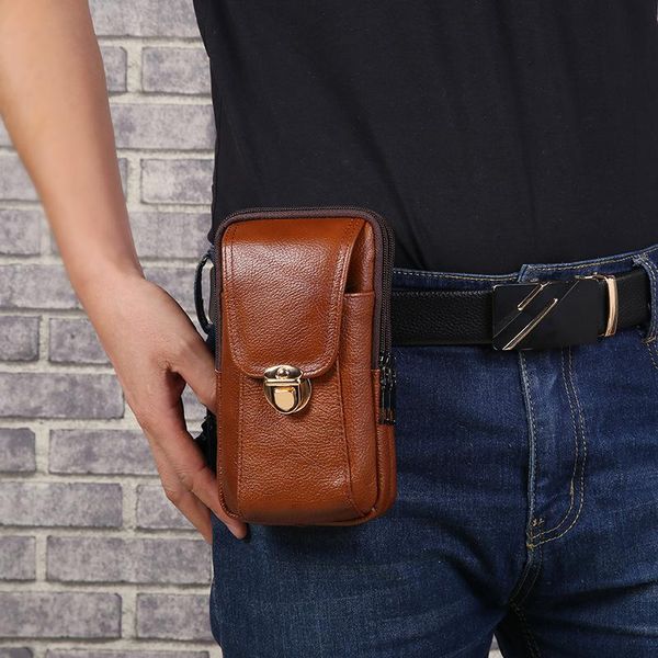 

waist bags 2021 men's belt mobile phone bag 7.2 inch vertical multi-function