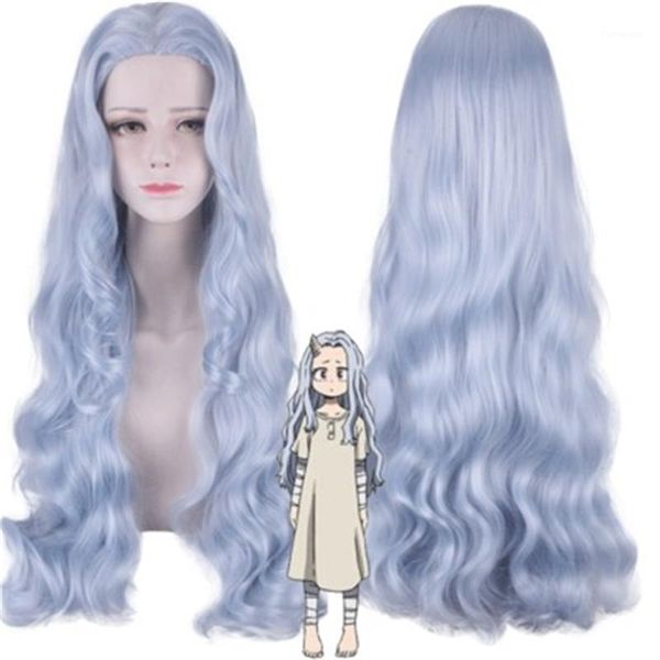 

gray-blue long curly hair cosplay wig my hero academia1, Black