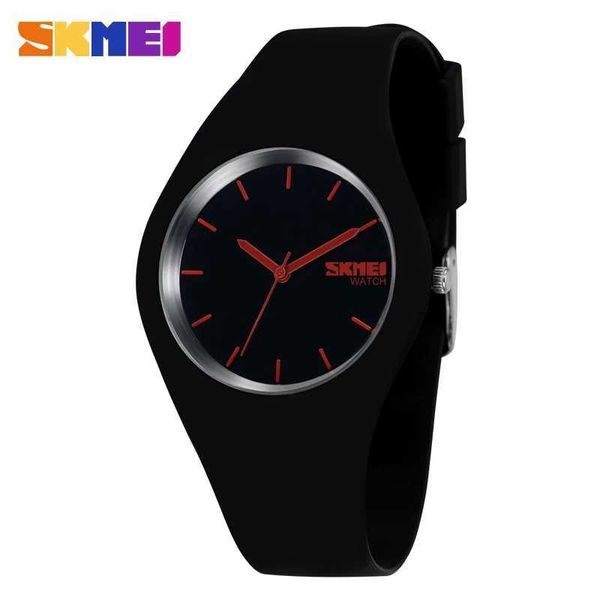 Skmei mulheres assistia homem pulseira de silicone 3bar relógio impermeável relógio relógio de pulso para senhora moda casual relógio feminino presente 9068 210616