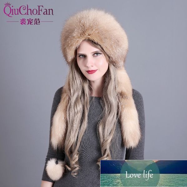 

women's winter hats genuine fur fur hat with 2 pompons whole tail russian winter outside warm mongolian caps factory price expert desig, Blue;gray