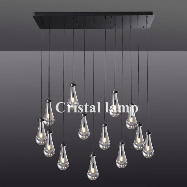 

chandeliers raindrop linear modern and contemporary mattblack 54"