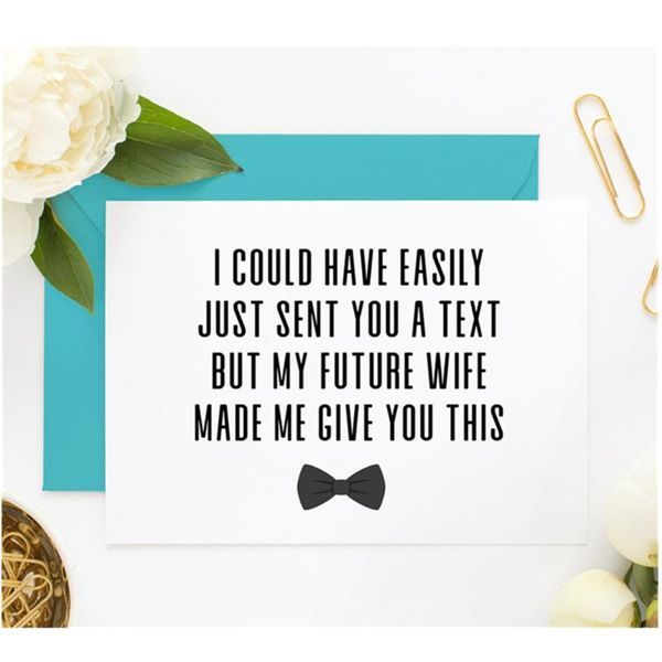 

greeting cards funny wedding custom groomsman gifts card ring bearer will you be my