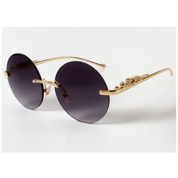 

vintage round sunglasses for women men frameless metal steampunk sun glasses, White;black