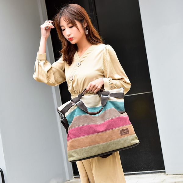 

canvas 2021 fashion leisure korean simple shoulder women's portable messenger bag