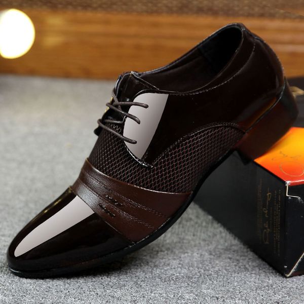 

men's fashion busins casual shoes formal leather british large korean, Black