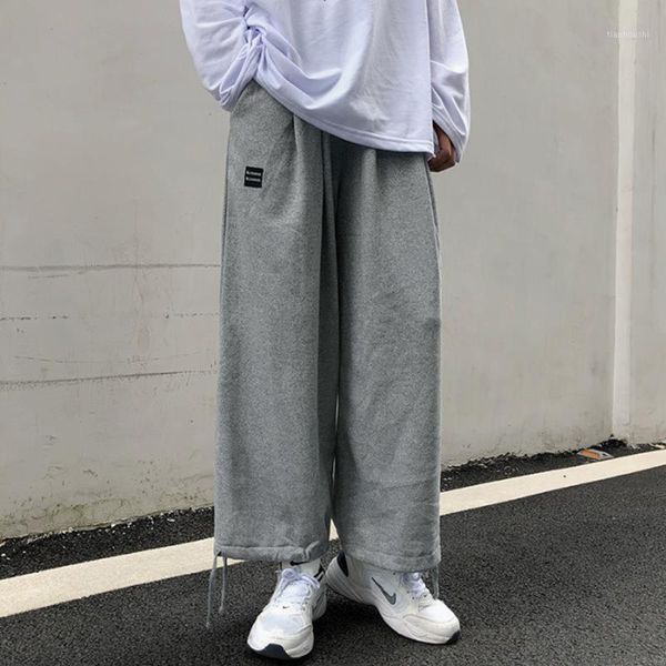 

men's pants 2021 autumn s-2xl plus size jogging homme pantalon streetwear elastic waist casual loose sweatpants hip hop black/gray men