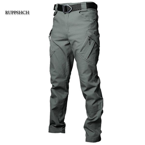 

tactical pants men cotton multi-pocket stretch military outdoor casual waterproof and windproof cargo 210715, Black