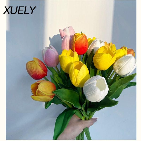 

big tulip large size artificial flower peony rose wreath touch wedding bouquet home party decoration garden fake decorative flowers & wreath