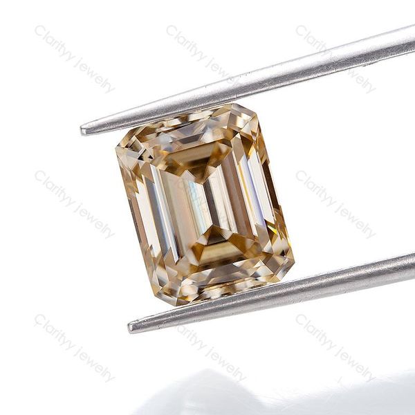 

other 1ct 6.5x5mm champagne vvs1 emerald step cut loose moissanite lab created gemstones