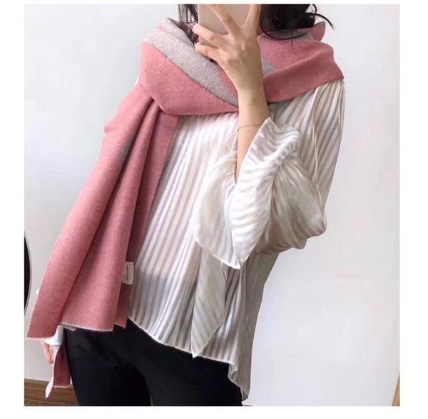 

scarves high verstion letter scarf women warm shawl couple winter wool, Blue;gray