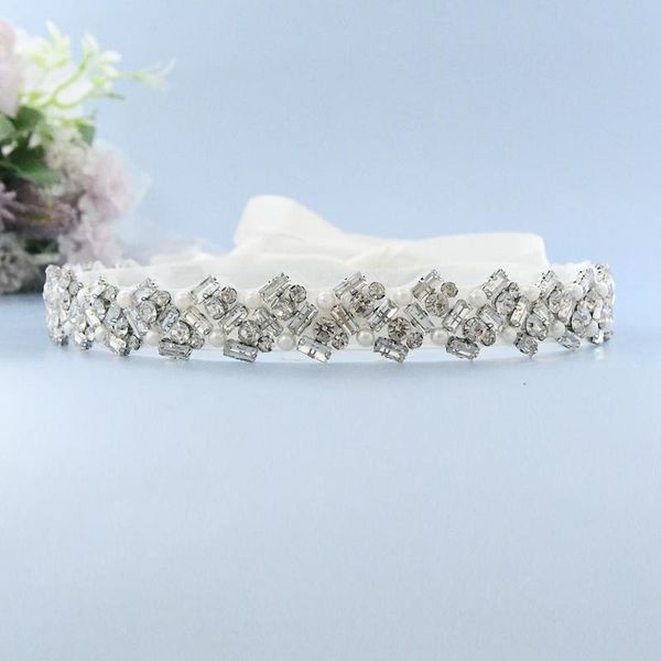 

wedding sashes trixy s432 luxury bridal belt beaded pearls rhinestone pearl silver sparkle satin sash, White