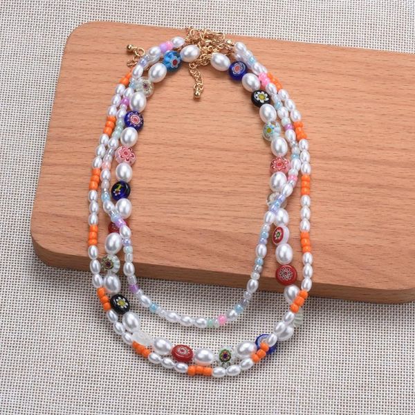 

chokers fashion faux pearls beaded acrylic beads handmade choker necklace women jewelry kids children girls diy accessories, Golden;silver