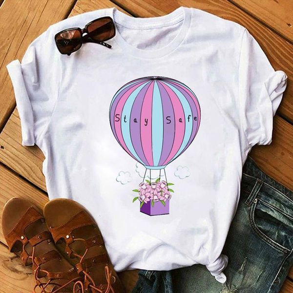 

vogue and women summer casual men t shirts tshirts womens tees stay safe print harajuku graphic kawaii short sleeve, White;black