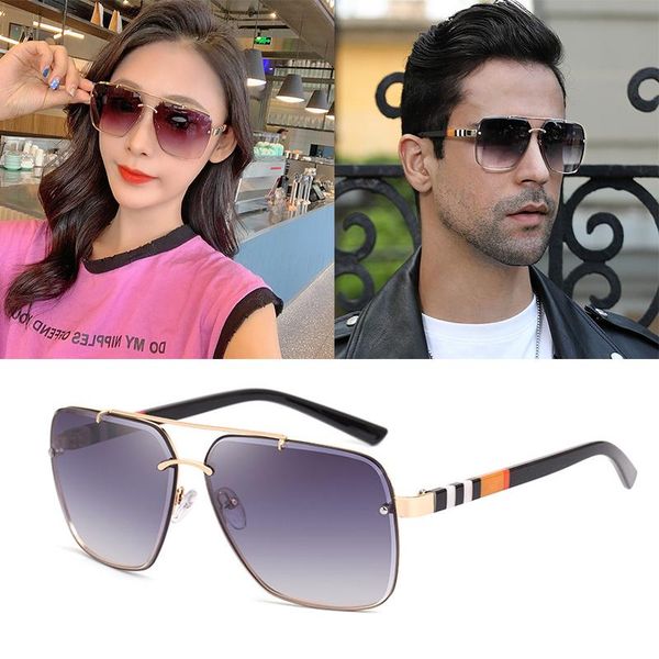 

sunglasses 2021 fashion for men vintage women rimless glasses square vasos decorativos luxury zonnebril big okulary, White;black