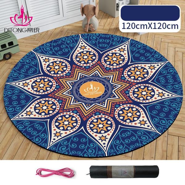 

yoga mats round oversize mat suede tpe non-slip dia 120cm exercise meditation for home outdoor