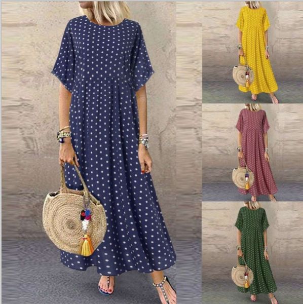 

2020 summer wave point small fresh large women's dress long skirt, Black;gray