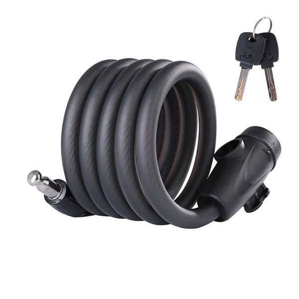 

bike locks portable 1.8m anti theft bicycle lock key password type steel wire safety mtb road pvc 4.5mm metal cable