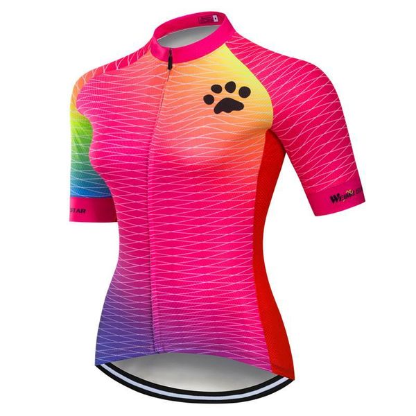 

racing jackets weimostar women cycling jersey 2021 pro team mtb bike clothing mountain bicycle wear summer short sleeve shirt maillot, Black;red