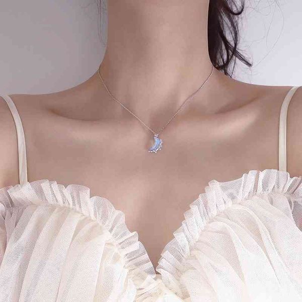 

japan and south korea moon arc necklace for women, Black