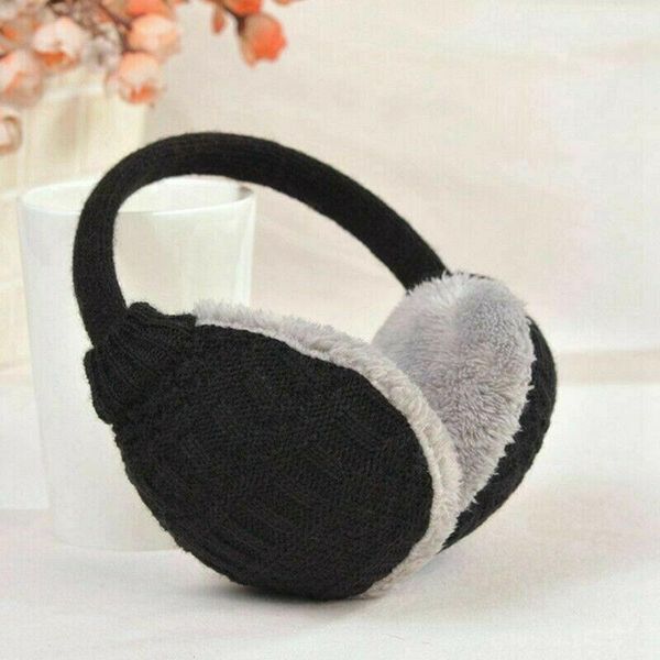 

berets cute winter washable ear muffs padded knit removable fuzz earmuffs men women soft warm gifts, Blue;gray