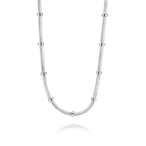 

chains 925 sterling silver 18 inch snake chain beads necklace for women man fashion wedding engagement jewelry