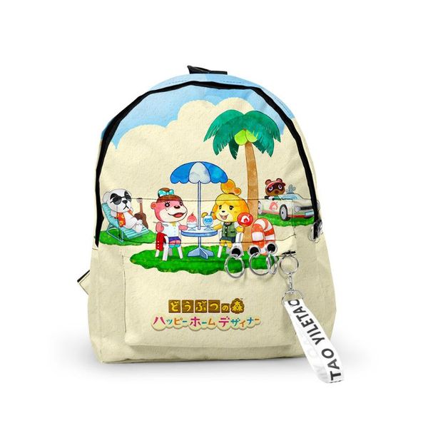 

backpack classic animal crossing school bags travel boys girls cute small 3d oxford waterproof key chain notebook backpacks