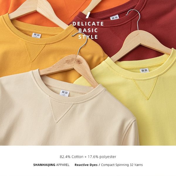 

autumn new men's sweater tide brand wear couple's solid color wy3200, Black